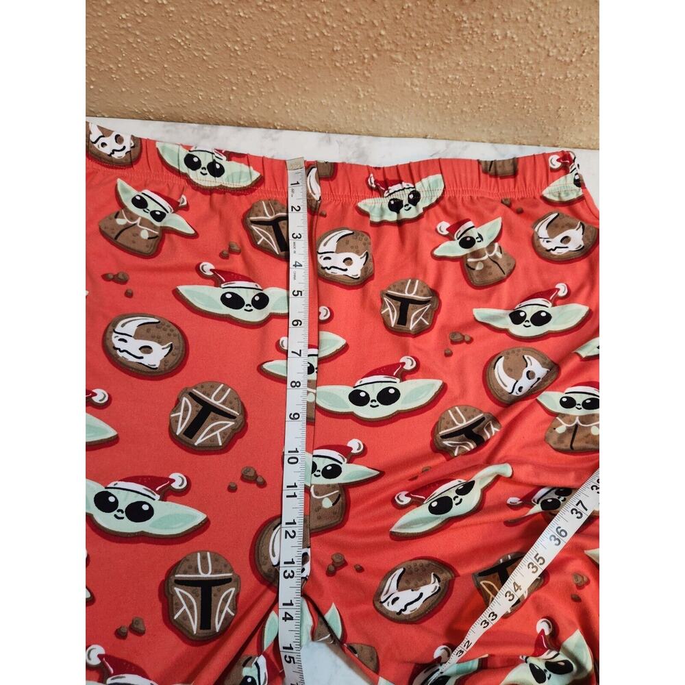 Star Wars Mens Red Baby Yoda Mandalorian Printed Pajama Pants Size XL - Picture 6 of 7